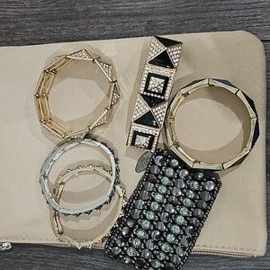 Assortment of adjustable stretchy bracelets